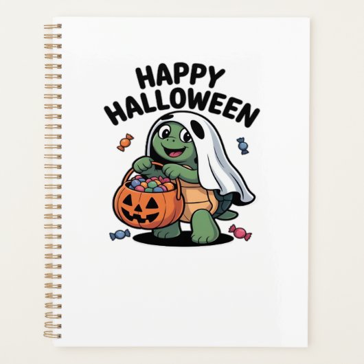 Cute Turtle Ghost Costume � Adorable Halloween Tri Planner (Voorkant)