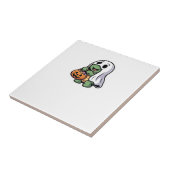 Cute Turtle Ghost Costume � Schattig Halloween Tri Tegeltje (Zijkant)