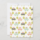 Cute Turtle Girl's Baby Shower Invitations Kaart (Achterkant)