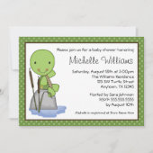 Cute Turtle Green Polka Dot Baby shower Kaart (Voorkant)