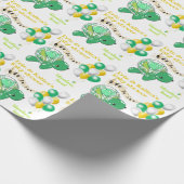Cute Turtle Green Yellow White Baby shower Cadeaupapier (Hoek)