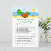 Cute Turtle Hoe goed ken je het baby shower spel? (Staand voorkant)