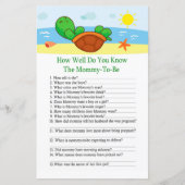 Cute Turtle Hoe goed ken je het baby shower spel? (Voorkant)