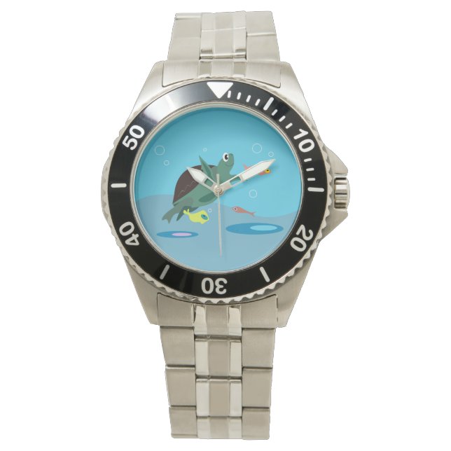 Cute Turtle Horloge (Voorkant)