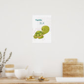 Cute Turtle-Kawaii collectie Poster (Keuken)