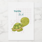 Cute Turtle-Kawaii collectie Voedselcontainer Etiket (Enkel label)