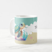 Cute Turtle Kids Naam Koffiemok (Voorkant links)