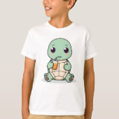 Cute Turtle Kids T-Shirt Kawaii Animal Design (Voorkant)