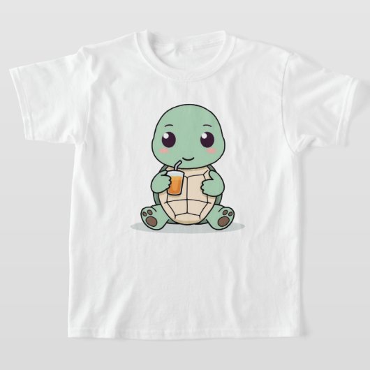 Cute Turtle Kids T-Shirt Kawaii Animal Design (Laagn)
