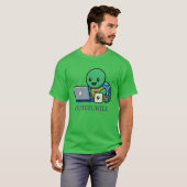 Cute Turtle Laptop Cartoon T-Shirt (Voorkant volledig)