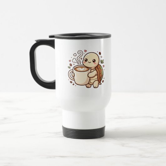 Cute Turtle Latte Reismok Reisbeker (Links)
