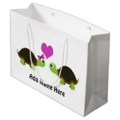 Cute Turtle Love Groot Cadeauzakje (Achterkant Gekanteld)