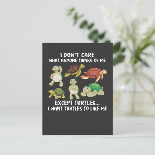 Cute Turtle Lover Zee Ocean Turtles Enthusiast Briefkaart (Staand voorkant)