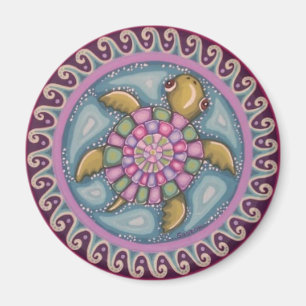 Cute turtle mandala magnet van Soozie Wray
