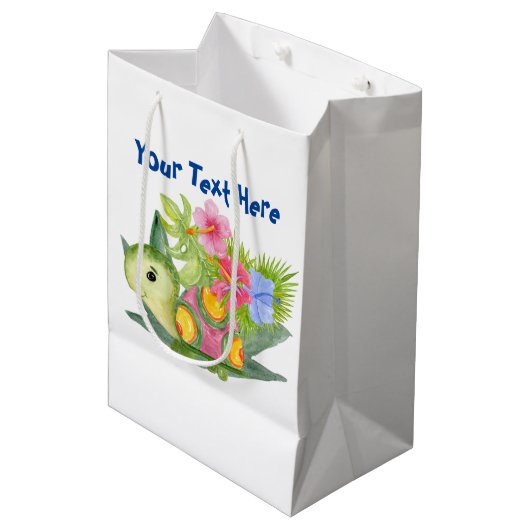 Cute Turtle Medium Cadeauzakje (Voorkant Gekanteld)