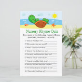 Cute Turtle Nursery Rhyme Quiz baby shower game (Staand voorkant)