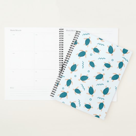 Cute Turtle Pattern, Wilddieren Planner (Display)