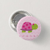 Cute Turtle Personalized Button for Girls (Voorkant /achterkant)