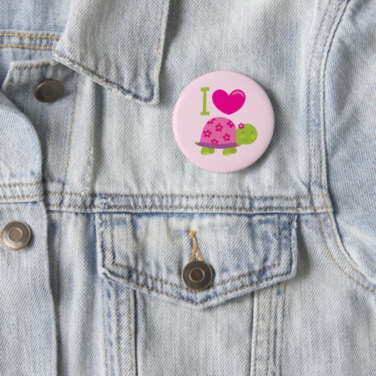 Cute Turtle Personalized Button for Girls (In situ)