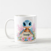 Cute Turtle Personalized Custom Name Animal Koffiemok (Links)