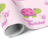 Cute Turtle Personalized Gift Wrap voor Meisjes Cadeaupapier (Rol Hoek)