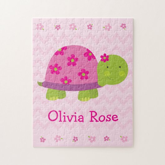 Cute Turtle Personalized Puzzle for Girls Legpuzzel (Verticaal)