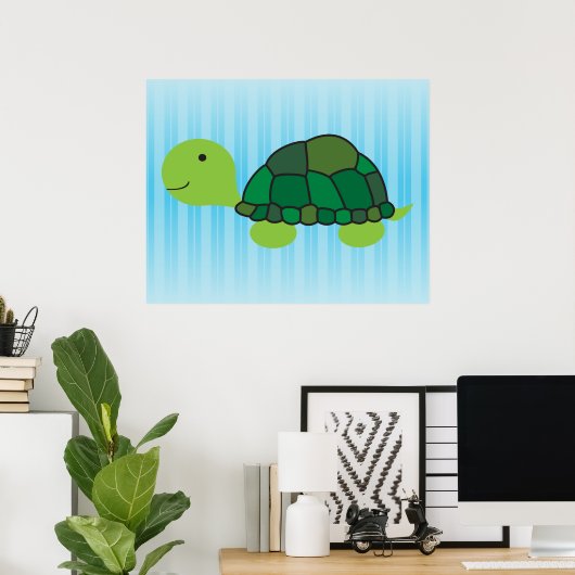 Cute Turtle Poster (Thuiskantoor)