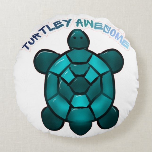 Cute Turtle Puns Grappig Dieren Cadeau Rond Kussen (Voorkant)