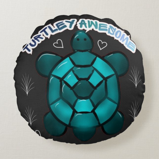 Cute Turtle Puns Grappig Dieren Cadeau Rond Kussen (Voorkant)