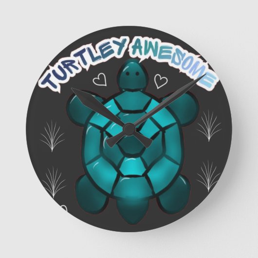 Cute Turtle Puns Grappig Dieren Cadeau Ronde Klok (Voorkant)