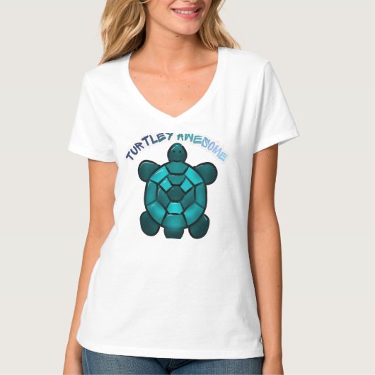 Cute Turtle Punt Grappig Dieren Cadeau T-shirt (Voorkant)