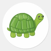 Cute Turtle Ronde Sticker (Voorkant)