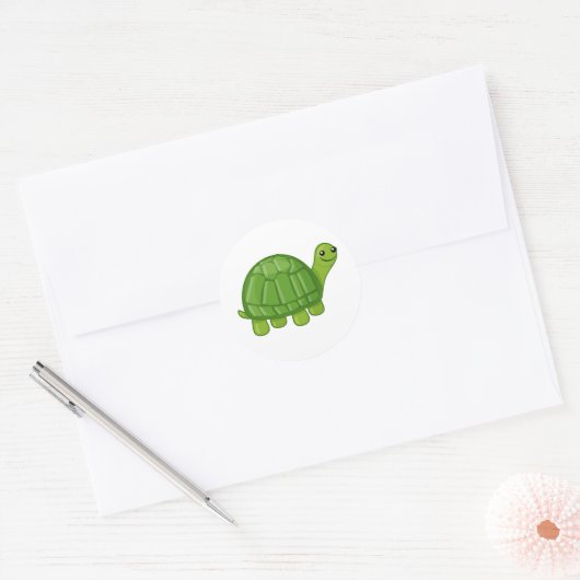 Cute Turtle Ronde Sticker (Envelop)
