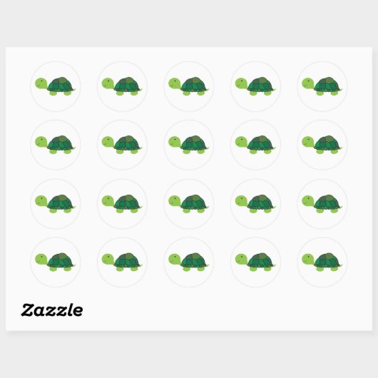 Cute Turtle Ronde Sticker (Vel)