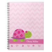Cute Turtle roze, speciaal aangepast notebook voor Notitieboek (Voorkant)