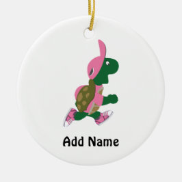 Cute Turtle Runner in PInk Keramisch Ornament