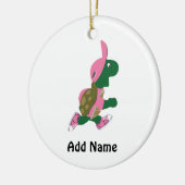 Cute Turtle Runner in PInk Keramisch Ornament (Links)