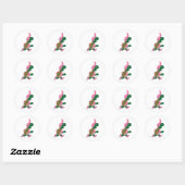 Cute Turtle Runner in PInk Ronde Sticker (Vel)