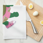 Cute Turtle Runner in PInk Theedoek (Quarter Fold)