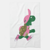 Cute Turtle Runner in PInk Theedoek (Verticaal)