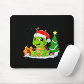 Cute Turtle Santa Christmas Tree Lights Xmas Pajam Muismat (Met muis)