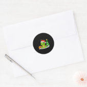 Cute Turtle Santa Christmas Tree Lights Xmas Pajam Ronde Sticker (Envelop)