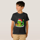 Cute Turtle Santa Christmas Tree Lights Xmas Pajam T-shirt (Voorkant volledig)