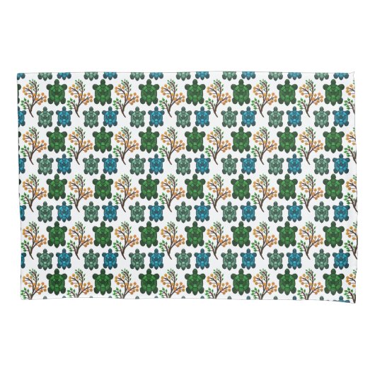 Cute Turtle Seamless Pattern | Ocean Animal Repeat Kussensloop (Voorkant)