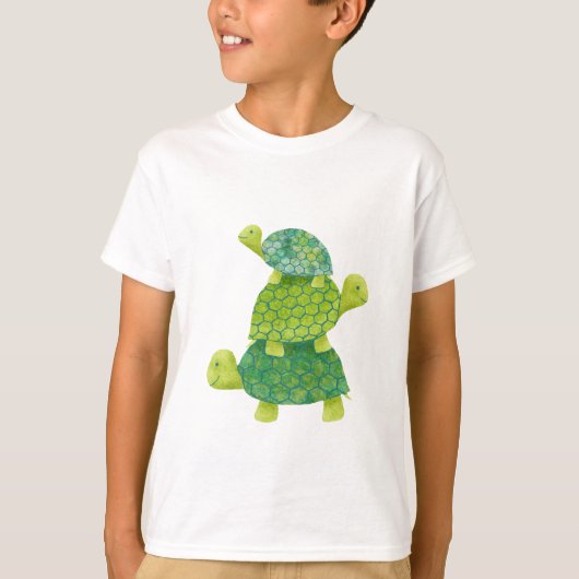 Cute Turtle Stack Family T-shirt (Voorkant)