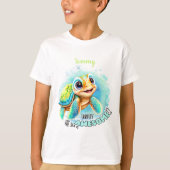 Cute Turtle Summer Name Boy T-shirt (Voorkant)