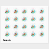 Cute Turtle Summer Name Girl Ronde Sticker (Vel)