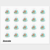 Cute Turtle Summer Name Girl Ronde Sticker (Vel)