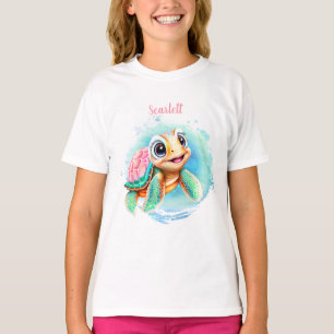 Cute Turtle Summer Name Girl T-shirt