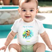 Cute Turtle Summer Vacation Personalized Boy Romper